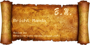 Bricht Manda névjegykártya